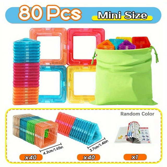Jouets Magnétiques pour Enfants Grande Taille et Mini Blocs Magnétiques pour Enfants Ensemble de Construction Jouets pour Garçons Blocs de Construction