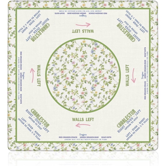 31.5" x 31.5" Mahjong Mat for Table Vibrant Tropical Pool Scene Palm Trees Pink