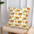 thumbnail image 6 of Throw Pillow Covers, Cartoon Orange Capybara Soft Square Pillow Cases with Invisible Zipper for Couch Bed Sofa, Farmhouse Fall Home Decor 18"x18", 6 of 7