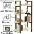 thumbnail image 6 of GREATER 4-Tier Wooden Bookshelf, Solid Wood Bookcase with Back Panel, Multifunction Wood Book Shelf for Home Office, White & Brown, 6 of 6