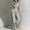 Light Gray, variant on Women's Stylish Solid Color Slim Fit Stand Collar Cap Sleeve Jumpsuit – High-Waist Wide Leg with Side Pocket Black,M