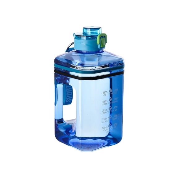 2.2L (74 oz) Large Sports Water Bottle, BPA-Free Leak-Proof Square Gym Jug with Ergonomic Handle, Wide Mouth Portable Water Kettle for Fitness, Hiking and Outdoor Travel