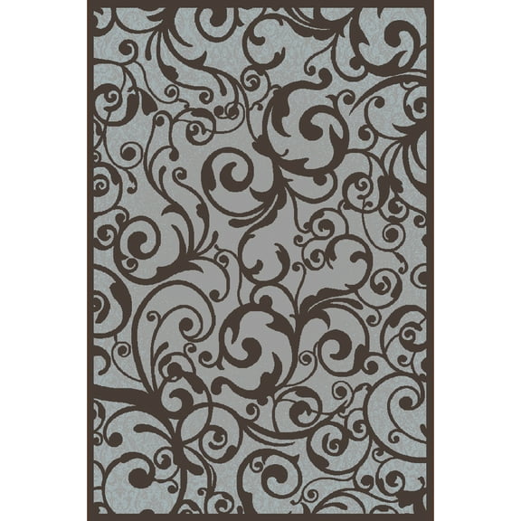 Vitaly Milfred Area Rug 1845 Grey Swirls Curls 7' 10 x 7' 10" Round