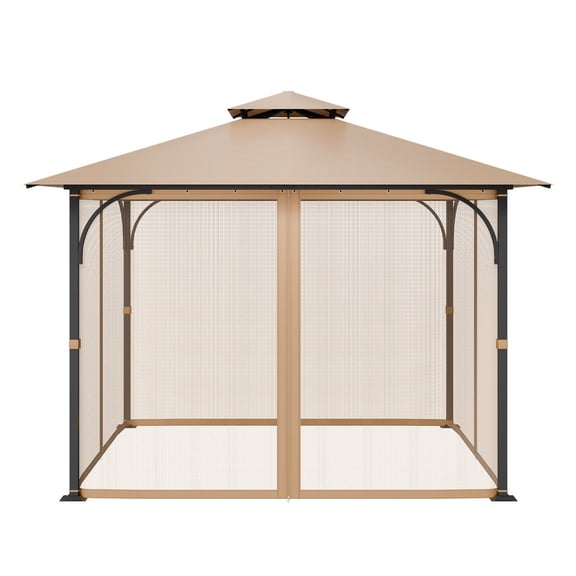 Gazebo Netting Replacement 4 Panel Sidewall Mesh Net with Double Zipper for Most 10x10x7 FT Gazebo Canopy Patio Outdoor Garden Midge Screen