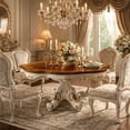 thumbnail image 6 of Wooden Top Dining Table With Pedestal Feet, Antique Pearl & Cherry Oak, 6 of 11