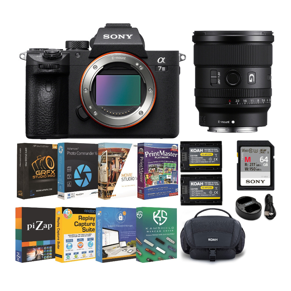 Sony Alpha a7 III Full Frame Mirrorless Digital Camera with 20mm Lens Bundle - image 1 of 15