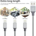 thumbnail image 5 of Quntis 6FT Charger Cord 3 Pack, Nylon Braided Fast Charging Cables Compatible for Phone 14/13/12/11/X & iPad, Tangle-Free, Gray, 5 of 8