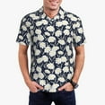 thumbnail image 4 of Xecao Daisies Flowers for Mens' Casual Short Sleeve Button-Down Polo Shirts for a Classic Golf Look, 4 of 9