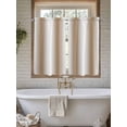 thumbnail image 7 of Tier Curtains 45 Inches Long, Khaki White Ombre Window Treatment Curtain Drapes, Modern Abstract Art Farmhouse Gradient Small Curtain Drapes for Bathroom Laundry Room, 27.5"x45", 2 Panels, 7 of 7