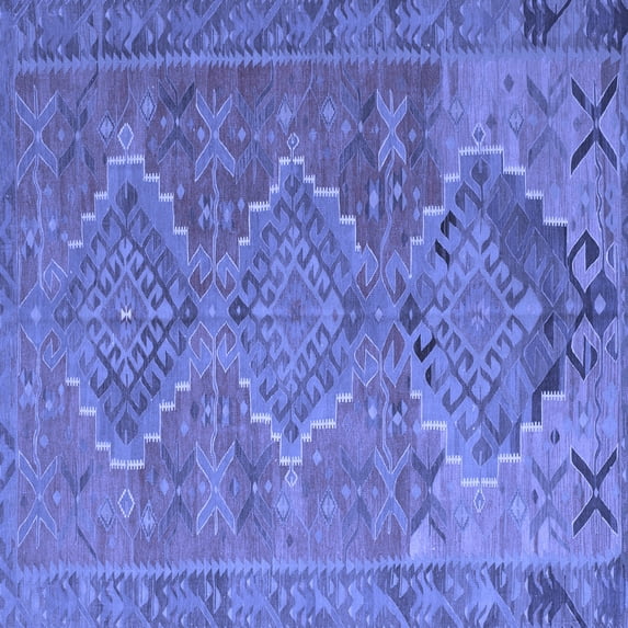 Ahgly Company Indoor Square Oriental Blue Traditional Area Rugs, 4' Square