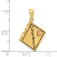 thumbnail image 6 of 14k Two-tone Two tone 3-D Moveable Sweetheart Book Pendant, 6 of 7