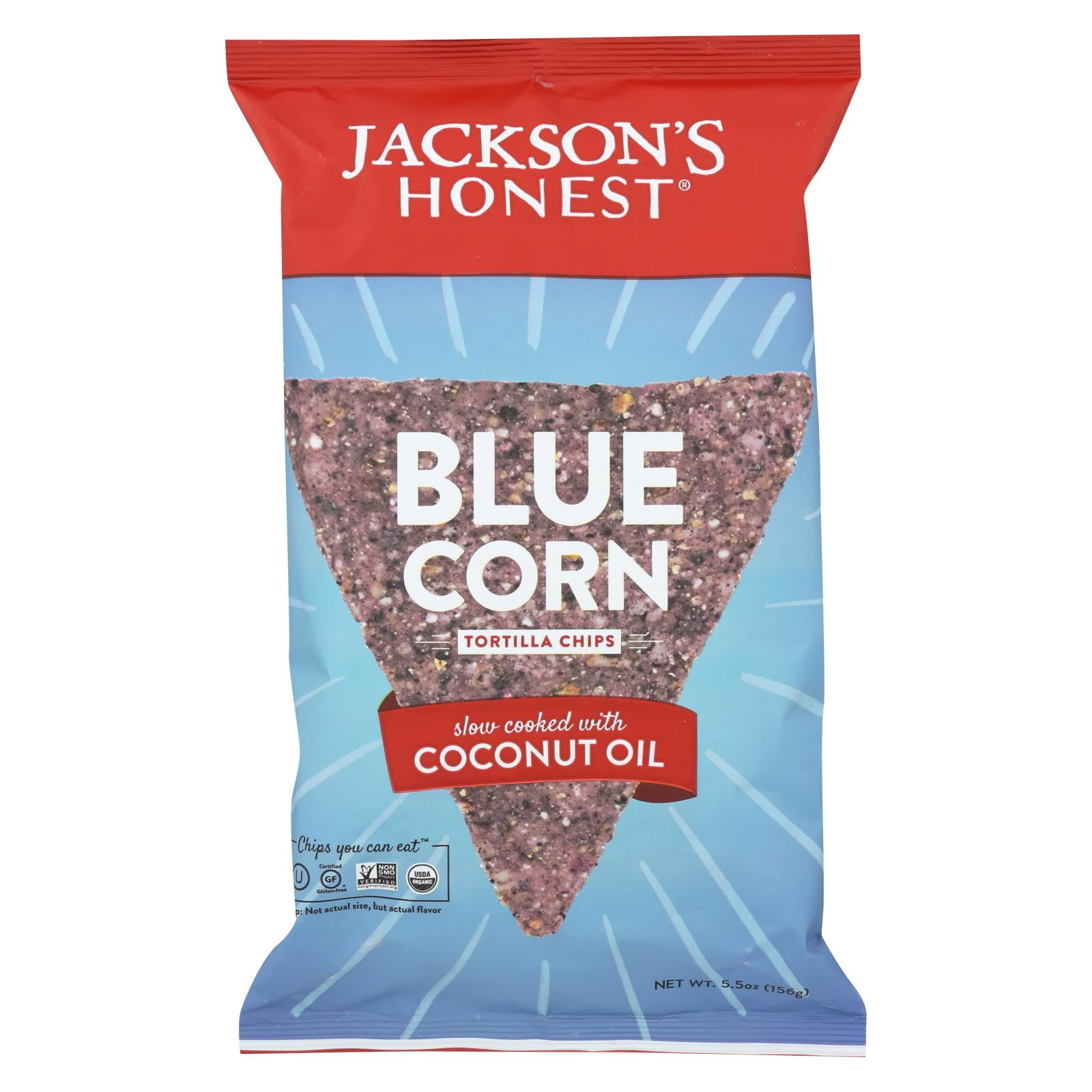 Jackson's Honest Chips Tortilla Chips Blue Corn Case Of 12 5.5
