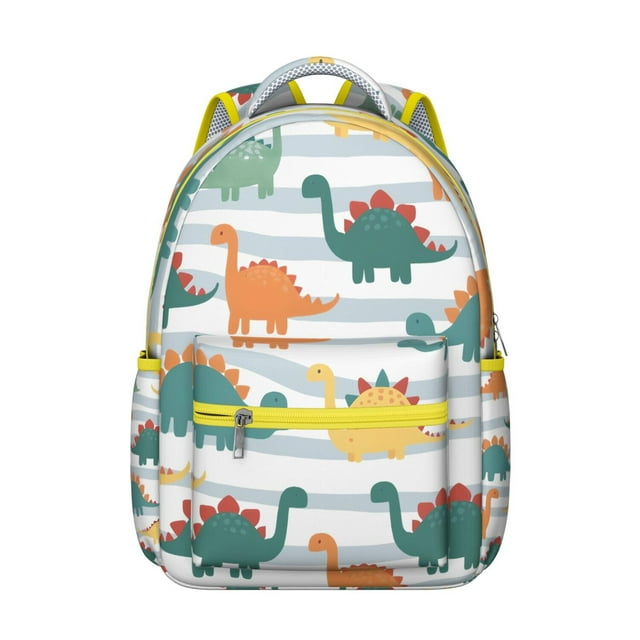 Cute Baby Dinosaur Backpack for Student Cartoon Dino Pattern Watercolor Roaring Design for School Student Colorful Nature