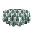 thumbnail image 5 of Green Christmas Tree Pattern Round Tablecloth 60"x60",Wrinkle Wipeable Table Cloth for Kitchen Dining Room Picnic Patio Party, 5 of 6