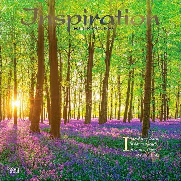 Inspiration 2027 12 X 24 Inch (Hanging) Monthly Square Wall Calendar Foil Stamped Cover Plastic-Free, (Paperback)
