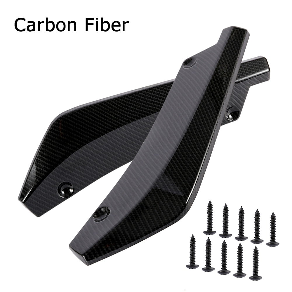 2x Car Carbon Fiber Rear Bumper Lip Diffuser Splitter Canard Protector New Top
