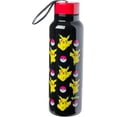 thumbnail image 3 of Silver Buffalo Pokemon Ball and Pikachu Stainless Steel Water Bottle with Strap, 27 Ounces, 3 of 8