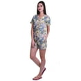 thumbnail image 2 of Moomaya Ensemble de Pyjama en Coton pour Femmes, Chemise de Nuit à Col Cranté à Manches Courtes, 2 of 6