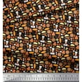 thumbnail image 3 of Soimoi Poly Georgette Fabric Pizza,Cake & Croissant Food Decor Fabric Printed Yard 52 Inch Wide, 3 of 3