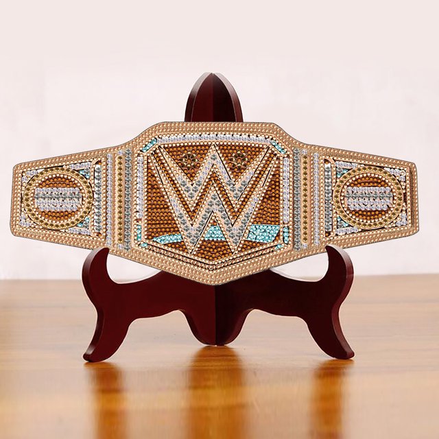 Cuadros Decorativos Adorno de diamante de cristal para manualidades, cinturón de campeón hecho a mano, decoración del hogar de una cara Wdftyju de costura negro 4 estilos