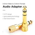 thumbnail image 2 of Headphones Adapter for Piano Keyboard, 2-Pack 3.5mm 1/8'' Female to 6.35mm 1/4'' Male Jack Plug Stereo Adapter Gold Plated for Electronic Piano, Guitar, Drum, 2 of 8