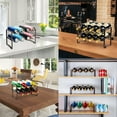 Wine Rack, 2 Tier Stackable Metal Wine Bottle Rack Holder Organizer