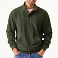 thumbnail image 5 of LEBONYARD Mens Tops Clearance under $5,Deals Clearance Hoodies for Men,Men Outdoors Raglan Sleeve Casual Stand Collar Corduroy Color Blocking Head Cover No Hat Sweater Army Green XXL, 5 of 7