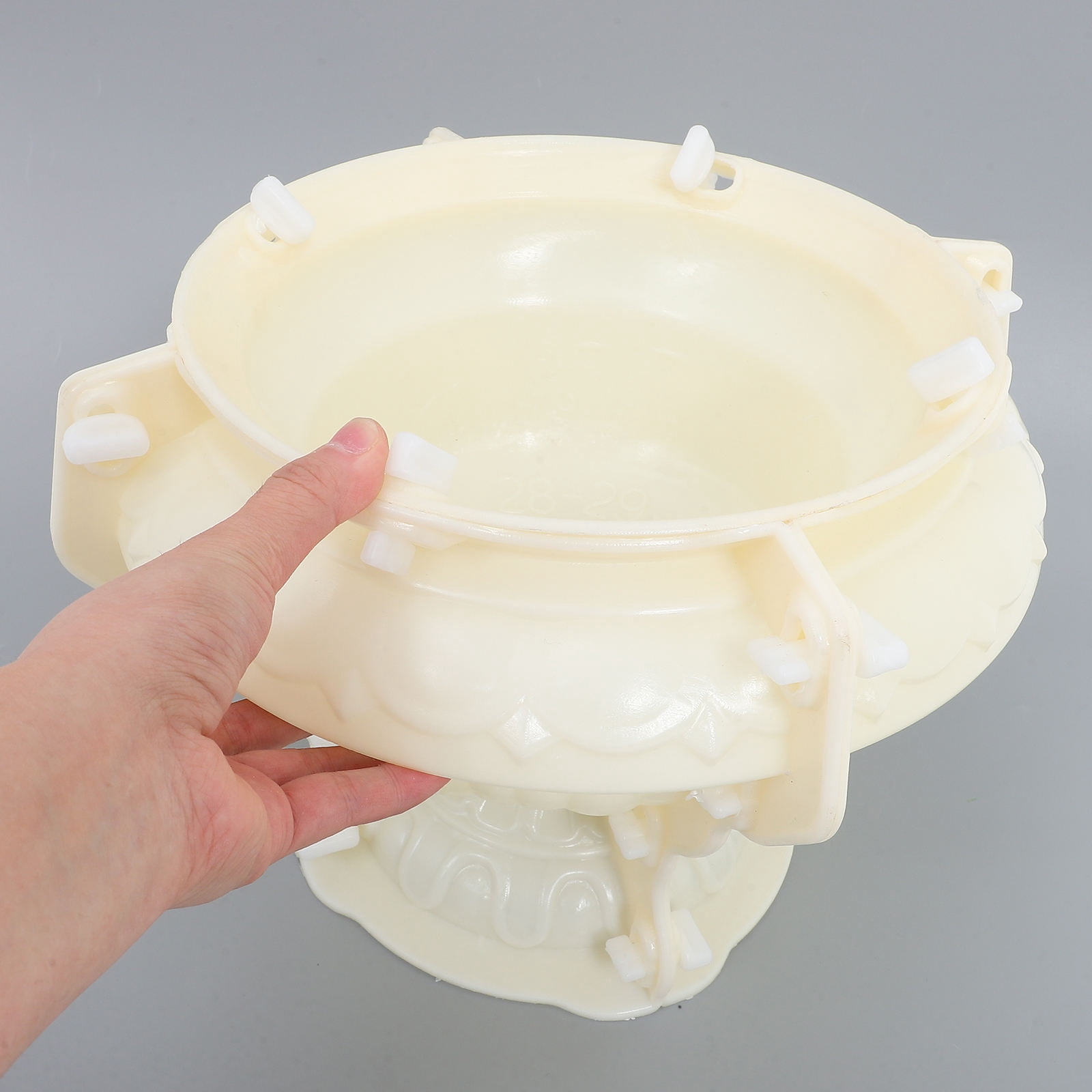 Raindrops Round Concrete Planter Mold Set for Gardening Projects, Khaki Plastic, 1 Piece Kit