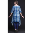 thumbnail image 3 of Bimba Blue Stripe Shibori Printed Tops For Women Asymmetric Kurti Summer Dress For Girls XXX-Large, 3 of 6