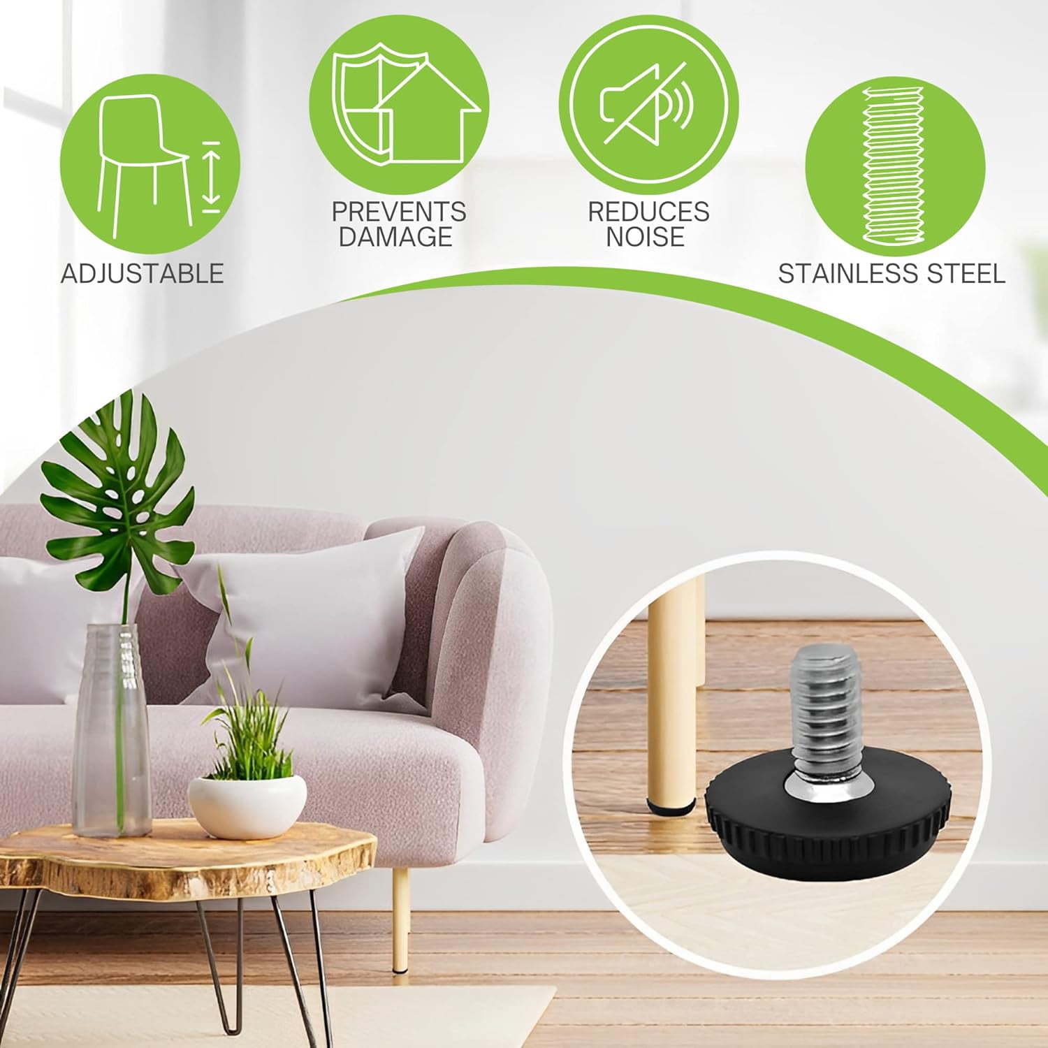 16 Pièces - Protections De Meubles Avec Vis - Protections De Pieds De Chaise