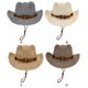 thumbnail image 4 of Sombrero de vaquero Methold elegante para mujer Azul marino, 4 of 6