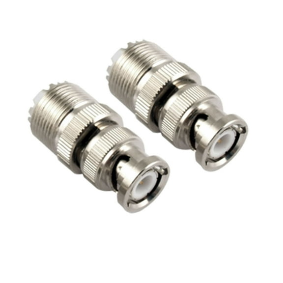Unique Bargains 2Pcs BNC Male Plug to UHF SO239 Female Antenna Coaxial Adapter Coupler