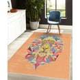 thumbnail image 4 of Zoo Decorative Rug, Colorful Animals Geometric Diamond Face Lions Mane Safari Wildlife Theme Image, Quality Carpet for Bedroom Dorm and Living Room, 6 Sizes, Salmon, by Ambesonne, 4 of 4