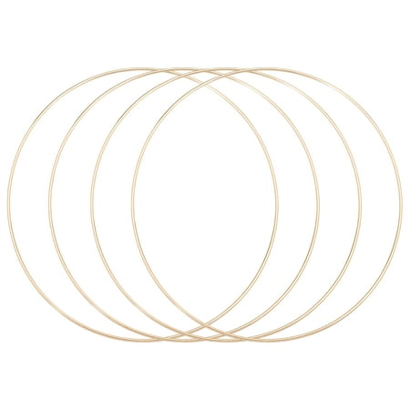 Uxcell 4Pcs Dream Catcher Rings, 9.8" Metal Hoops for Crafts Wreath Hoop Rings for Wall Hanging Crafts Home Decorations DIY Wedding Wreath Decor, Gold 9.6"