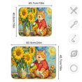 thumbnail image 3 of Wobogo Sunflower Orange Cat Kitchen Drying Mat Heat Resistant Drainage with Non-Slip Rubber Backing Hides Stains Super Absorbent Easy to Clean 16×18in, 3 of 8