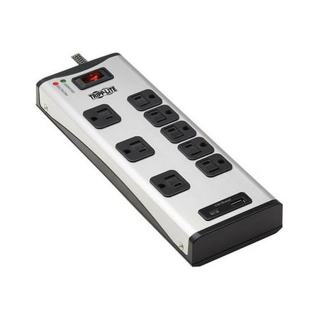 UPC: 0037332260055 | Tripp Lite Master Power TLM88USBC 8 ft. 8-Outlet Metal Surge Protector with USB Type-A & USB Type-C Charging