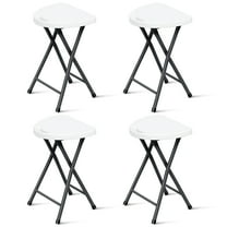 Fenbeli 4 Pack Portable Folding Stool with Handle, 18 Inch Foldable Stool Camping Chair with 500lbs Capacity for Dorm, Kitchen, Vanity, Church and Outdoor use