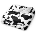 thumbnail image 2 of Manta con estampado de vaca para Halloween, manta de felpa de lujo con decoración de vaca, manta ultra suave y acogedora para sofá o cama, color blanco y negro, 50 x 40 pulgadas, 2 of 8