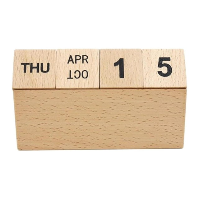 GROWTH TANK Desk Calendar Blocks DIY Wooden Perpetual Calendar Tabletop Calendar Decor color