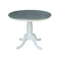 thumbnail image 4 of International Concepts 36" Round Solid Wood Gray Table With 2 Emily Chairs, 4 of 7