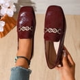 thumbnail image 2 of Wensltd Women Loafer Flat Shoes Wide Width Square Toe Solid Color Daily Office Casual Dress Shoes, 2 of 7