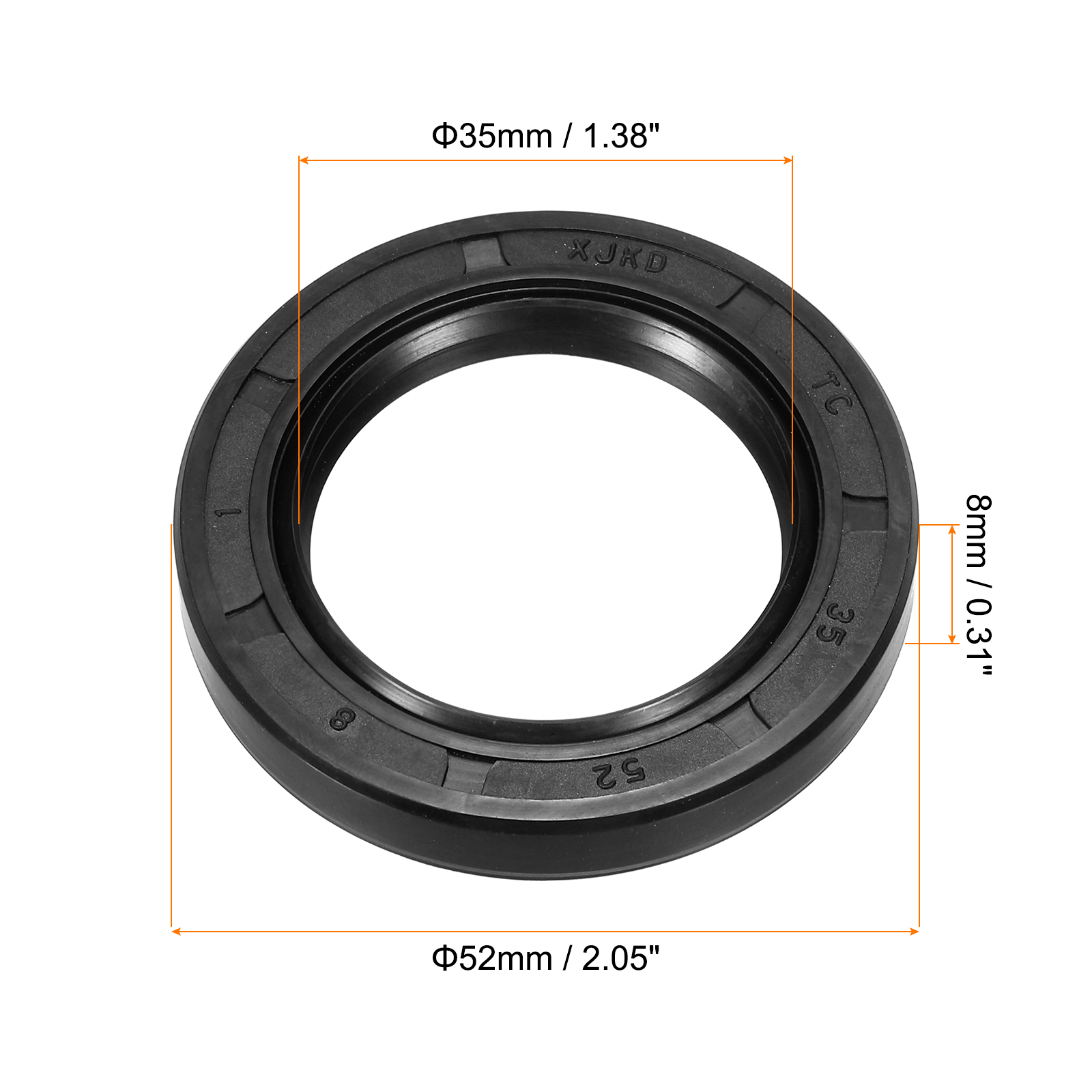 Lot De 2 Joints D'Huile Double Lèvre Avec Ressort 30x52x7 Mm - Caoutchouc Nitrile NBR Noir