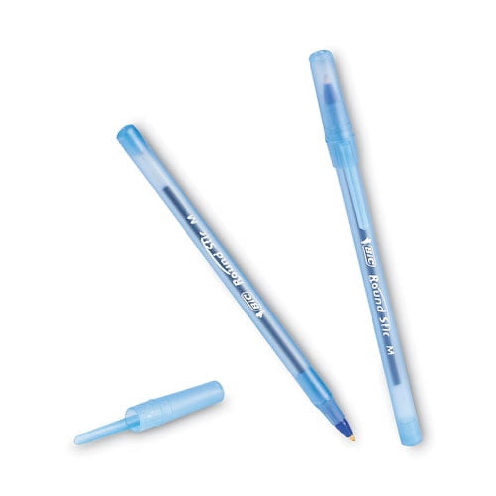 Round Stic Xtra Life Ballpoint Pen, Stick, Medium 1 Mm, Blue Ink, Translucent Blue Barrel, Dozen | Bundle of 10 Dozen