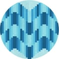 thumbnail image 1 of Ahgly Company Indoor Round Patterned Neon Blue Area Rugs, 8' Round, 1 of 6