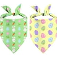 thumbnail image 1 of Easter Dog Bandana, 2 Pack Adjustable Holiday Party Birthday Pets Rabbit Easter Egg Bandana Triangle Bibs Cat Scarf Set, 1 of 6