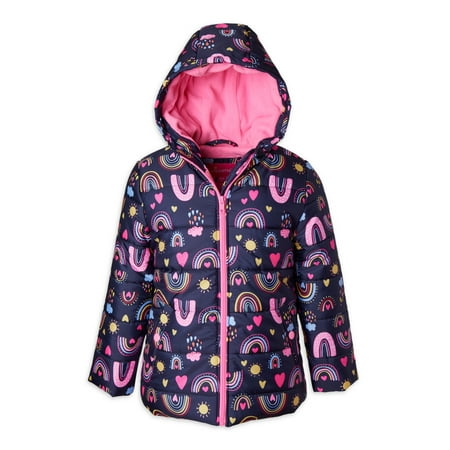 

Wippette Toddler Girl Rainbow Print Quilted Puffer Jacket Sizes 12M-4T