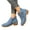 Blue, variant on Women's Pointed Toe Suede Ankle Boots Block Low Heel V Cut Dress Shoes with Side Zipper Lightweight Business Shoes Green Size 5