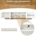 thumbnail image 5 of TV Stand for TVs Up to 80'',Modern Entertainment Center with Storage Cabinets & Drawers,Smooth Media Console with Fluted Panels and Golden Wood Grain Legs for Living Room,White, 5 of 9