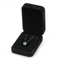 thumbnail image 3 of 1.24 ct Brilliant Round Cut Halo Simulated Turquoise 14k White Gold Pendant with 18" Chain, 3 of 4