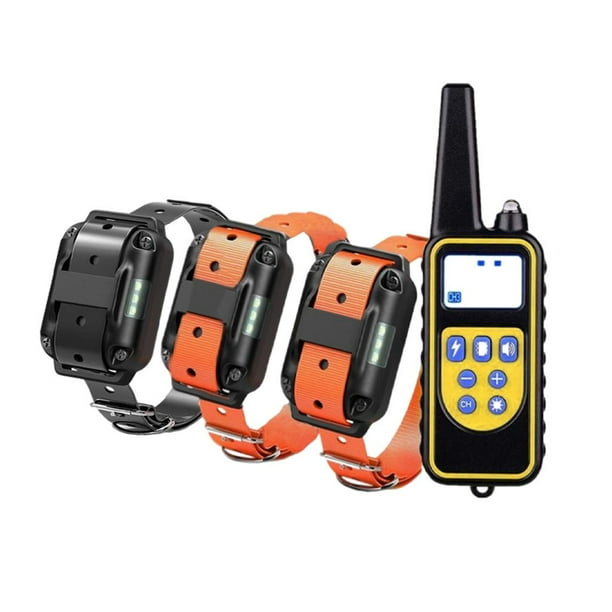 Collar de entrenamiento para perros con 3 modos de entrenamiento, recargable, resistente al agua IPX7 con 2x naranja 1x negro